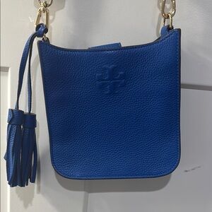Tory Burch Blue Crossbody Bag with Tassel, Never Used